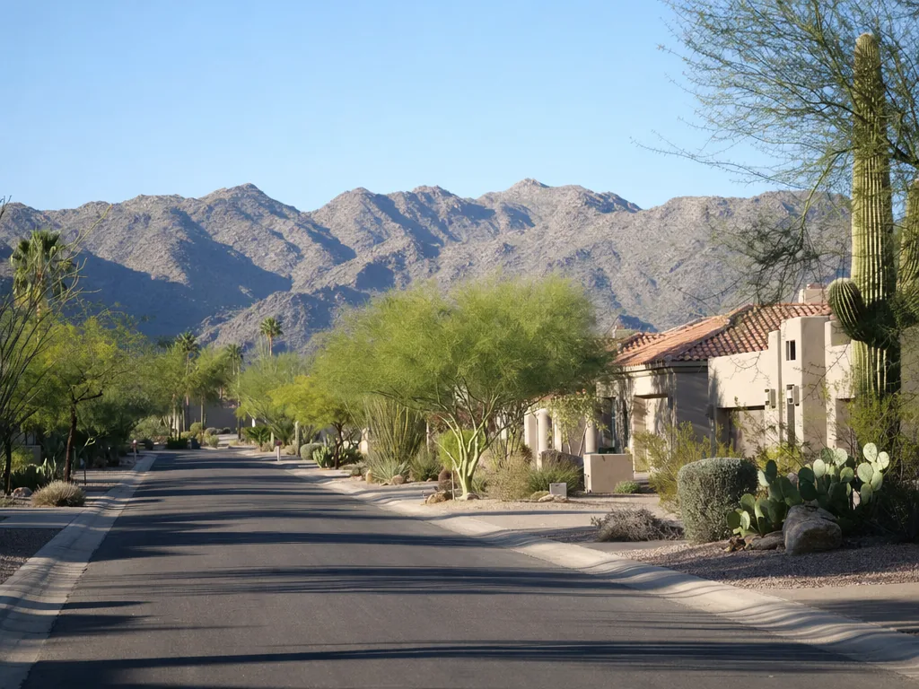 Arizona residential street in the Phoenix service area