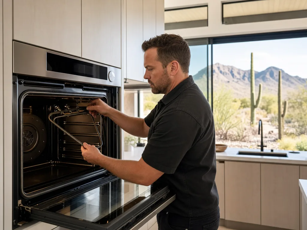 Oven element replacement during an appliance repair visit in Phoenix, Arizona