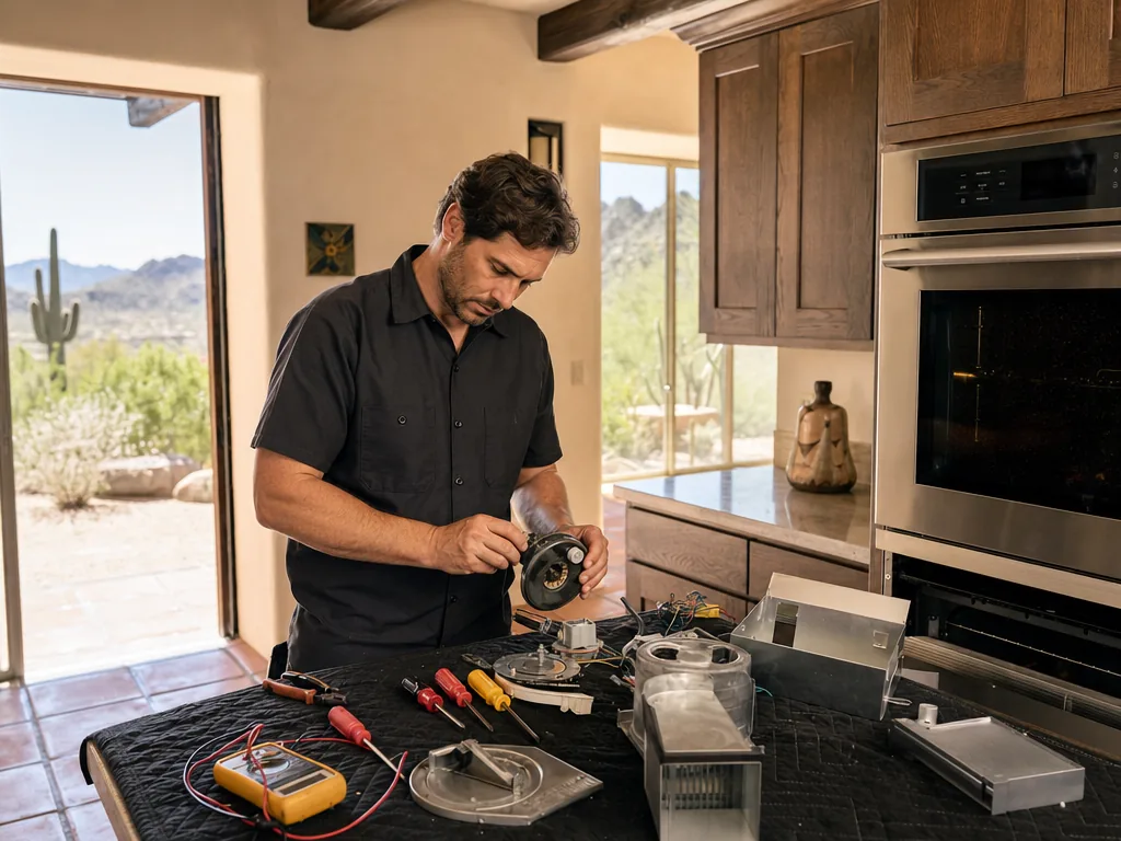 Replacement parts during an appliance repair visit in Phoenix, Arizona